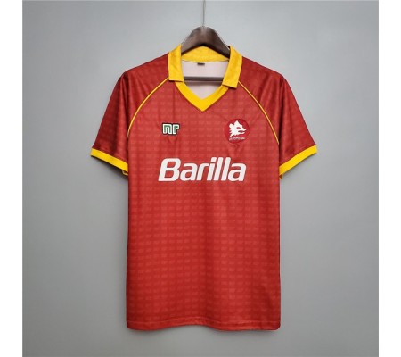 Roma 90/91 Home Red Soccer Jersey